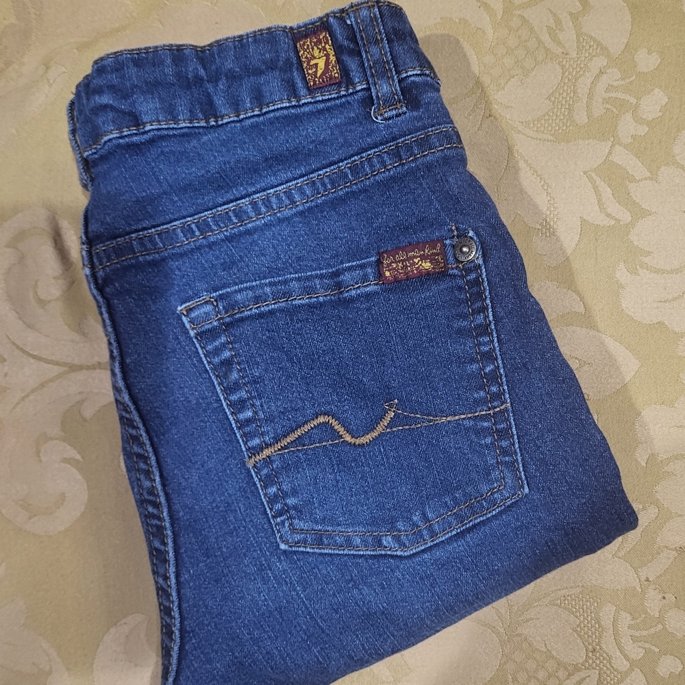 7 For All Mankind Kid's Slimmy Blue Denim Jeans sz 10